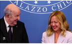 A Rome, Meloni et Tebboune se félicitent de la qualité des relations italo-algériennes