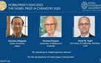 Nobel de chimie 2025 : Trois scientifiques récompensés pour leurs travaux sur les structures métallo-organiques