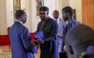 Diomaye et Sonko reçus par le Président Macky Sall au palais de la République