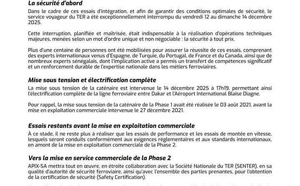 Train express régional - Dakar est désormais connectée à l'aéroport international Blaise Diagne