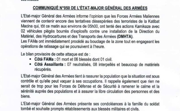 Bamako – L’armée malienne annonce avoir neutralisé des tentatives terroristes de la Katiba Macina, un bilan lourd