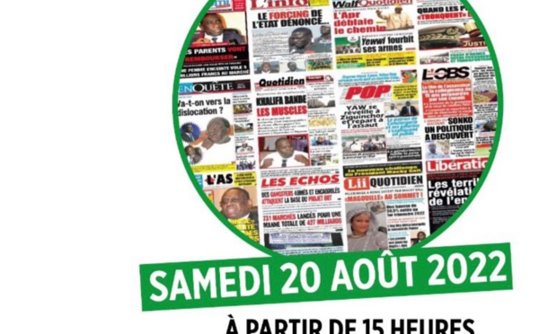 Sargal « Ma Revue de Presse » dit Mamadou Ly : samedi 20 août 2022 à la Maison de la presse Babacar Touré (communiqué)