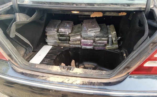 Douane : 33 kilos de cocaïne (encore) interceptés près de Gandiaye, 2,7 milliards FCFA en contrevaleur