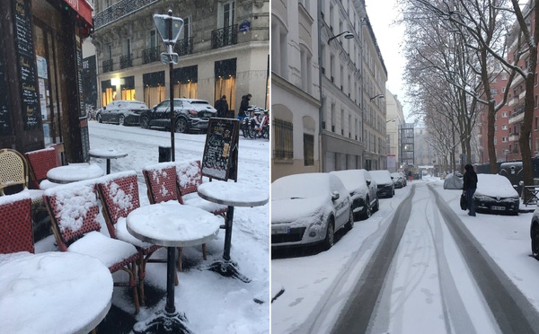 La neige provoque la pagaille sur les routes d'Île-de-France, plus de 1.000 km de bouchons