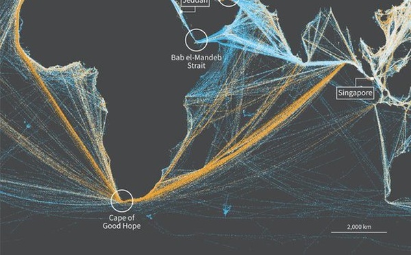 Commerce international: avec la guerre, des routes maritimes se redessinent, l'Afrique en pivot